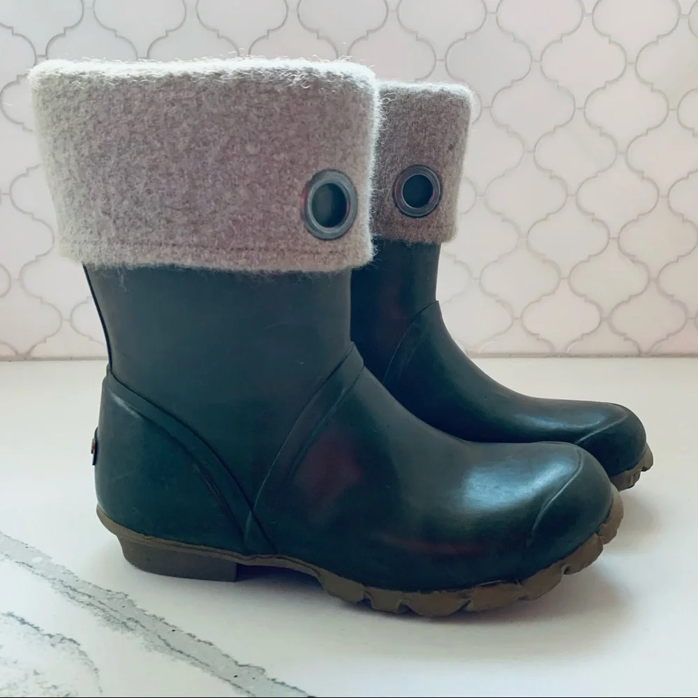 Bogs Becca Solids Waterproof Rain Boots Dive Green 6 - Picture 5 of 8